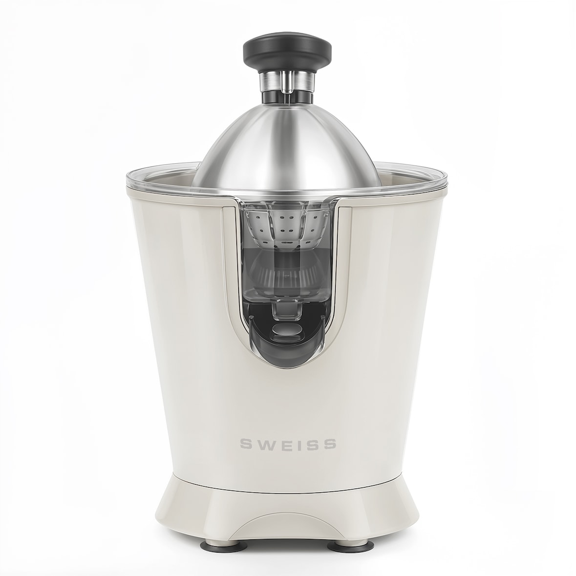 Elektrische Zitruspresse  ZEST8, tropffreier Ausgießer, leistungsstarker Gelenkarm, 160 W, Beige