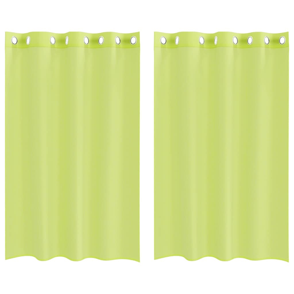 vidaXL Voile Vorhänge mit Ösen 2 Stk. Apfelgrün 140x175 cm