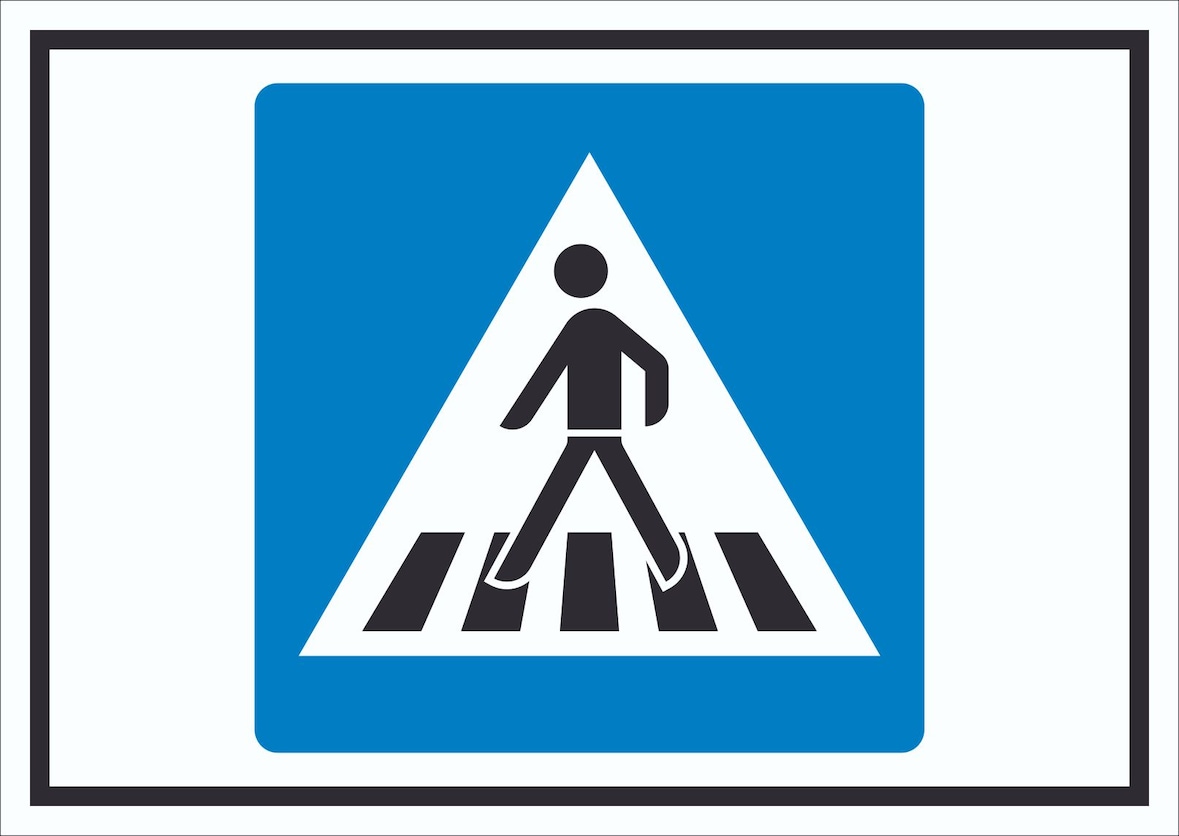 Fußgängerüberweg Symbol Schild A1 Rückseite selbstklebend