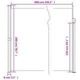 thumbnail of vidaXL Seitenmarkise Ausziehbar Weiß 200x600 cm