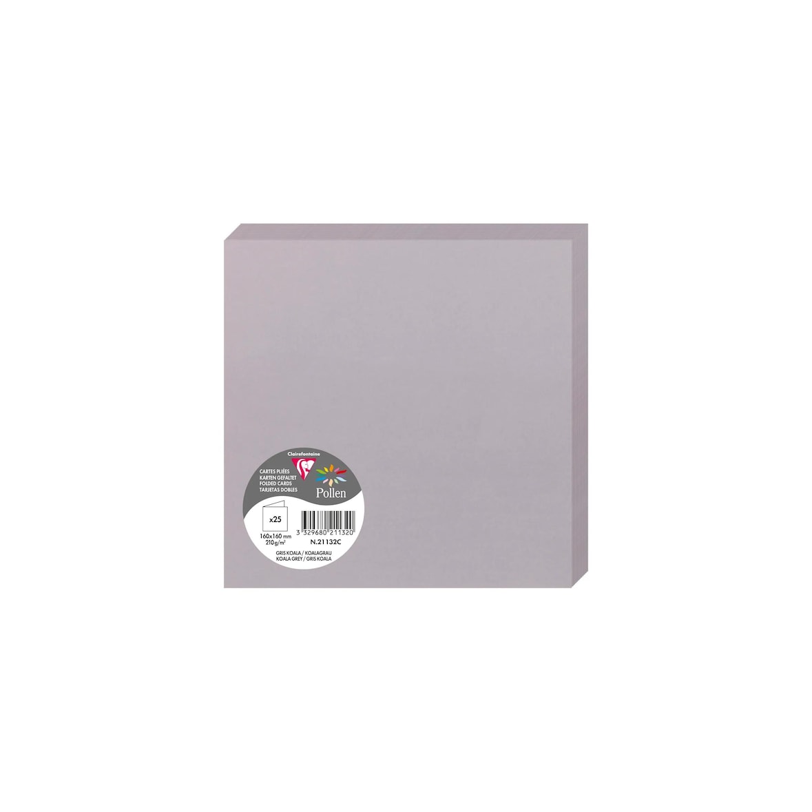 Pollen 250x Pollen, Faltkarten 160x160 mm, 210g - Koalagrau 21132C
