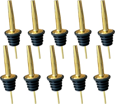 Dosadores para garrafas em aço inoxidável dourado - conjunto de 10