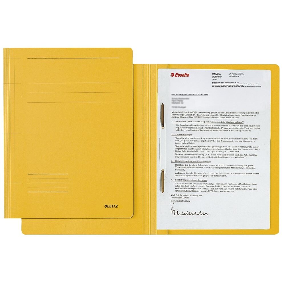 Leitz 3003-00-15 3003 Schnellhefter Fresh - A4, 250 Blatt, kfm. Heftung, Karton (RC), gelb