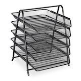 thumbnail of Relaxdays Dokumentenablage, 5 Fächer, Briefablage, Mesh-Metall, HxBxT: 37,5 x 30 x 35,5 cm, A4 Ablagesystem, schwarz