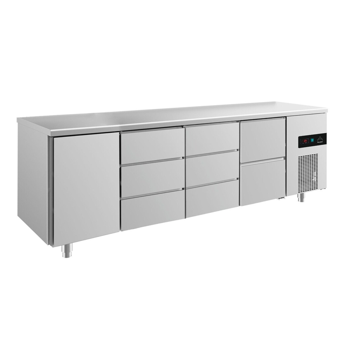 Gastro Kühltisch 1 Tür 8 Schubladen Umluftkühlung 2330x700x850mm  632l -2/+8°C