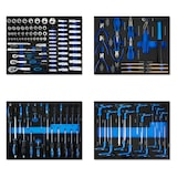 thumbnail of EBERTH schuimrubberen inzetstuk voor gereedschap 134-delige gereedschapsset, schuimrubberen gereedschapsinzetstuk, blauw