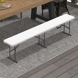 thumbnail of Outsunny Banco de Jardim Dobrável Banco de Exterior de 3 Lugares com Estrutura de Aço Carga 360 kg p183x28x43 cm Branco