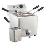 thumbnail of METRO Professional Cuocipasta elettrico GNC1008, acciaio inox, 47 x 55 x 38 cm, 4 cestelli, 3150 W, temp. fino a 110°C, filtro scarico, 8 L, argento