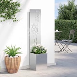 thumbnail of vidaXL Blumentopf mit dekorativem Paneel Silber 32 x 140 cm Edelstahl