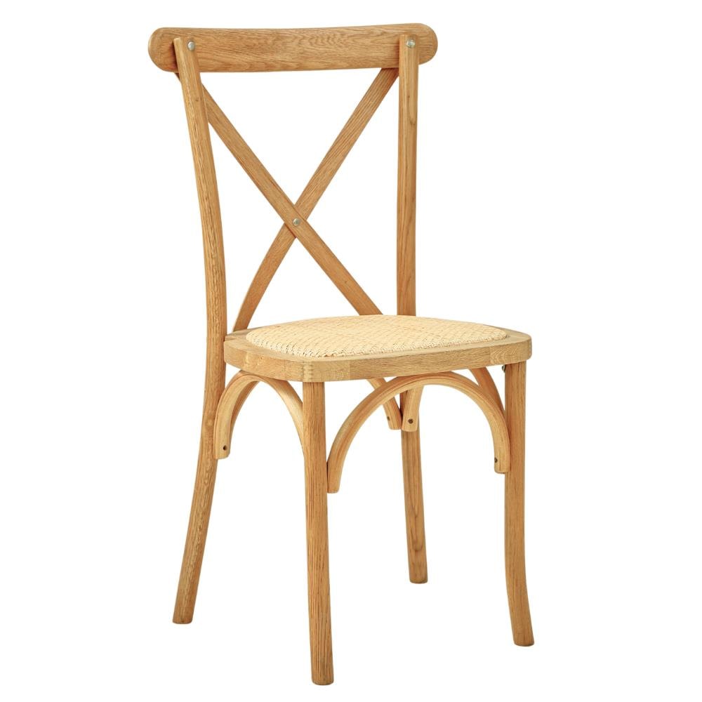 Nina | Crossback Holzstuhl | Rattansitz | stapelbar