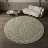 thumbnail of Teppich Hochflor Langflor Uni Kuschelig Waschbar Strapazierfähig Wohnzimmer Schlafzimmer Rund Natur 160x160 cm – SPREE von Kadima Design