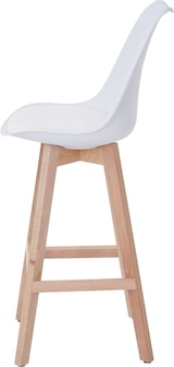 thumbnail of 2er-Set Barhocker Malmö T501, Retro Design ~ weiß, Sitzfläche Kunstleder weiß, helle Beine