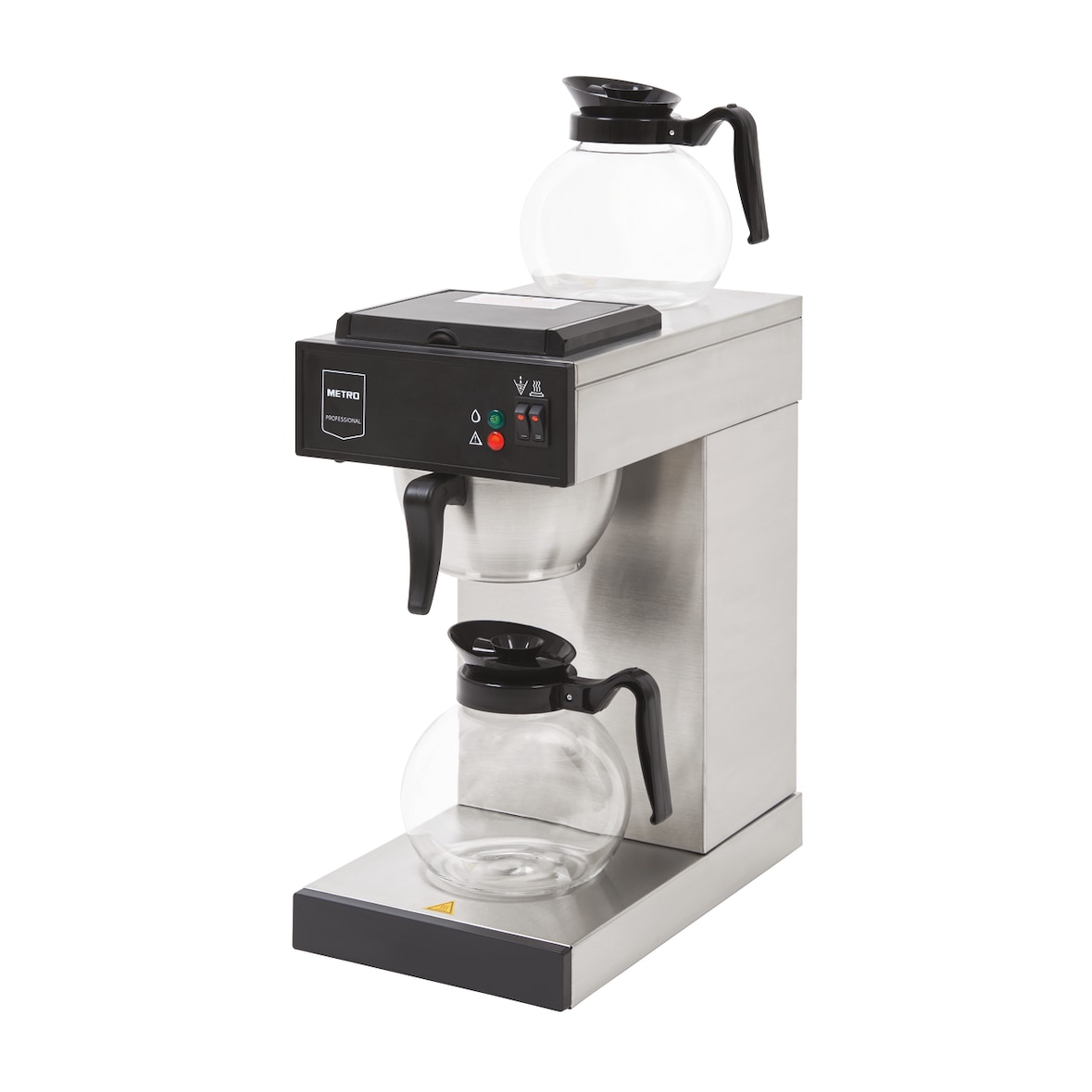METRO Professional Filterkaffeemaschine GCG2001, Edelstahl / Kunststoff, 21.5 x 41 x 46cm, 2000 W, inklusive 2 Glaskannen 1.8 L, silber / schwarz