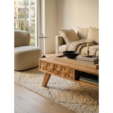 thumbnail of Moderner Landhaus-Stil Couchtisch, massives Holz, Schublade, Ablagefach. 95x50x35 cm | Kadima Design