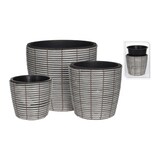 thumbnail of 3 Blumentöpfe 25-40cm Kunststoff runde Pflanzgefäße Blumenübertöpfe Aussenbereich & Innenbereich Blumentopf Pflanzentopf Garten Deko Grau