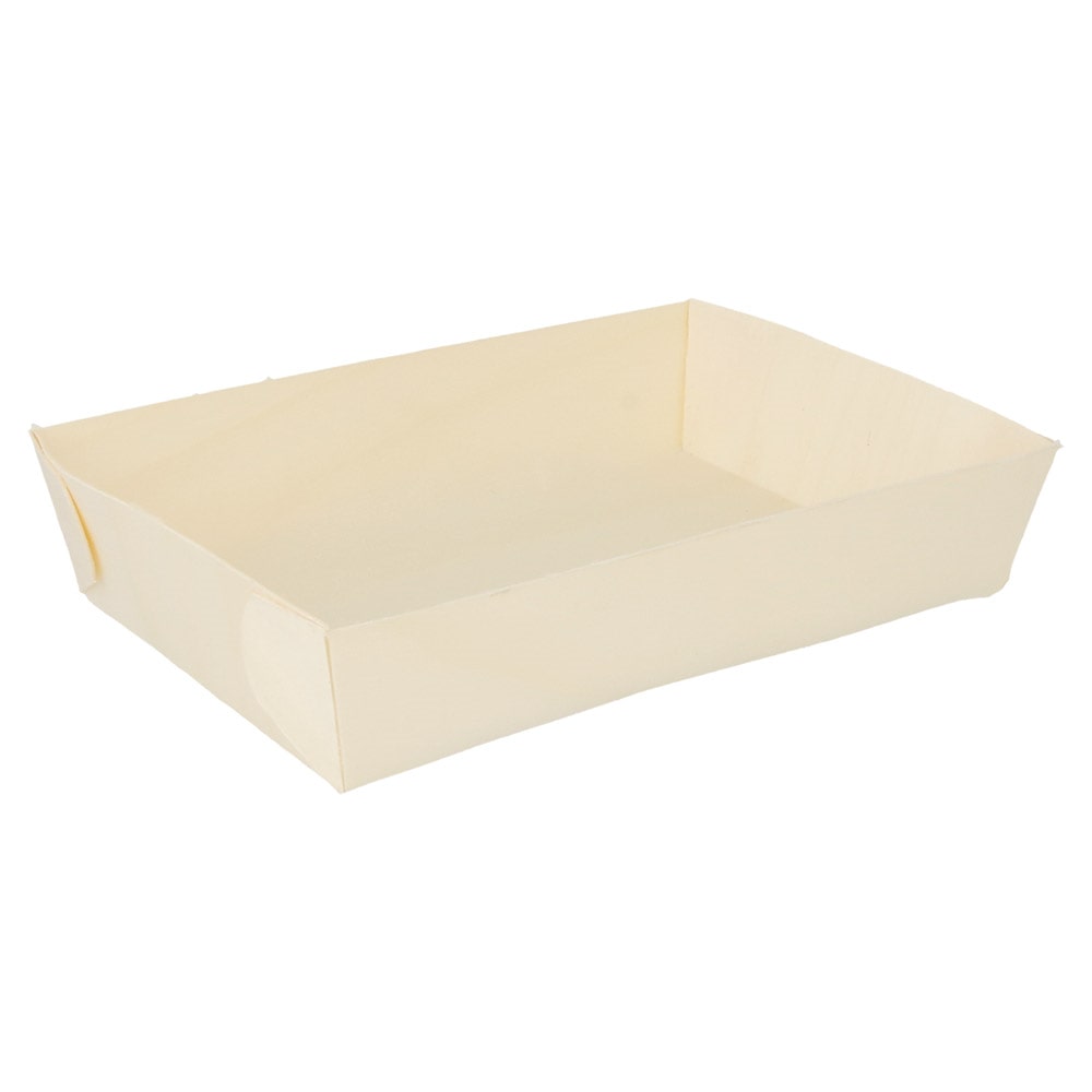 Barquilhas Retangulares  19X13X4 Cm Natural Madeira (100 Unidades)