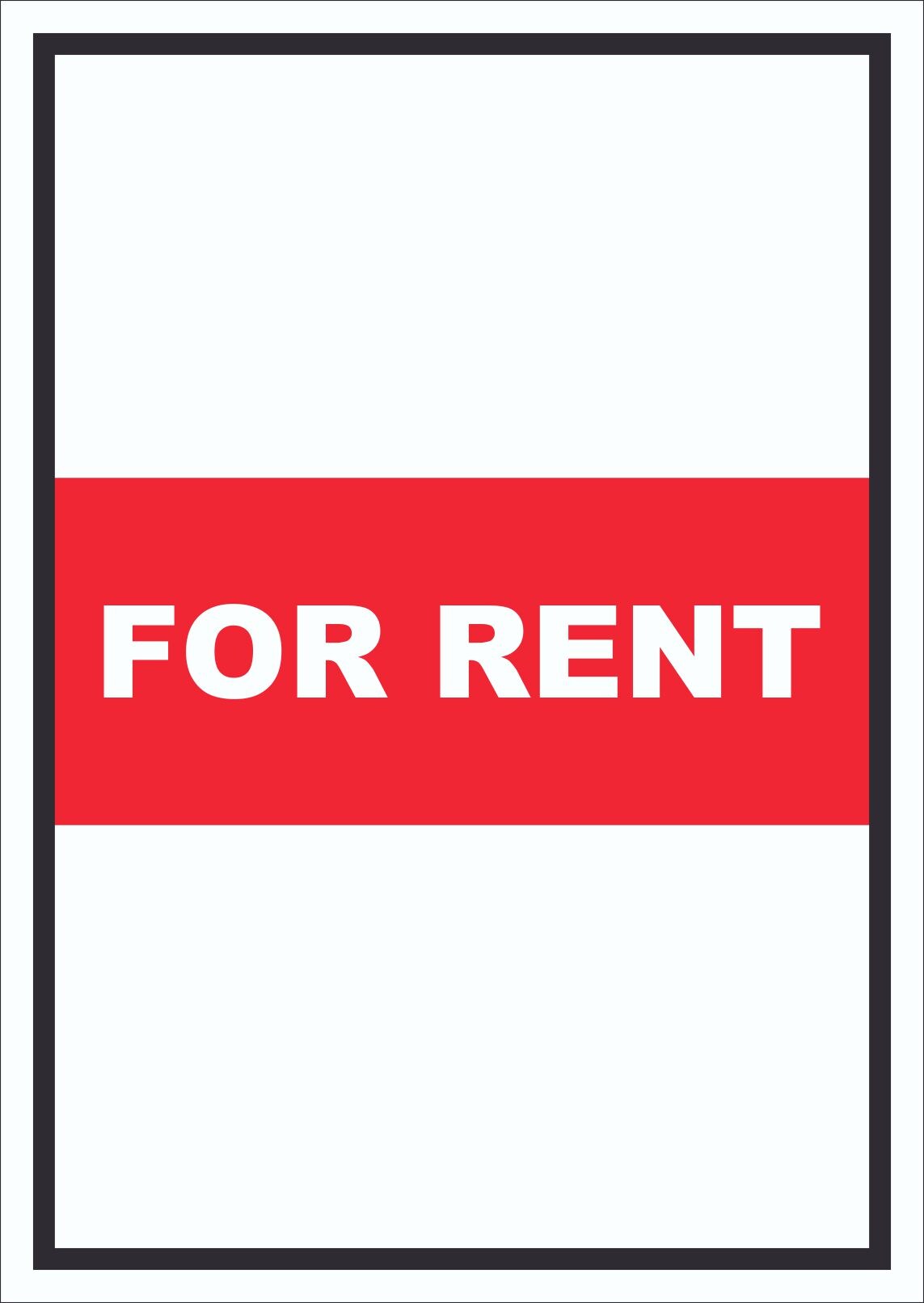 For Rent Schild mit Text Verkaufsschild hochkant A1 (594x841mm)