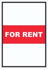 thumbnail of For Rent Schild mit Text Verkaufsschild hochkant A1 (594x841mm)