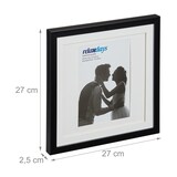 thumbnail of Relaxdays Bilderrahmen 2er Set, 25x25 cm, quadratisch, Fotorahmen zum Aufhängen oder Hinstellen, Passepartout, schwarz