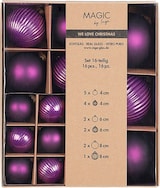 thumbnail of 16 Weihnachtskugeln Glas 4-8cm Mix matt & glänzend Christbaumkugeln Weihnachtsbaumkugeln Set Christbaumschmuck Weihnachtsbaumschmuck Deko Lila Purpur