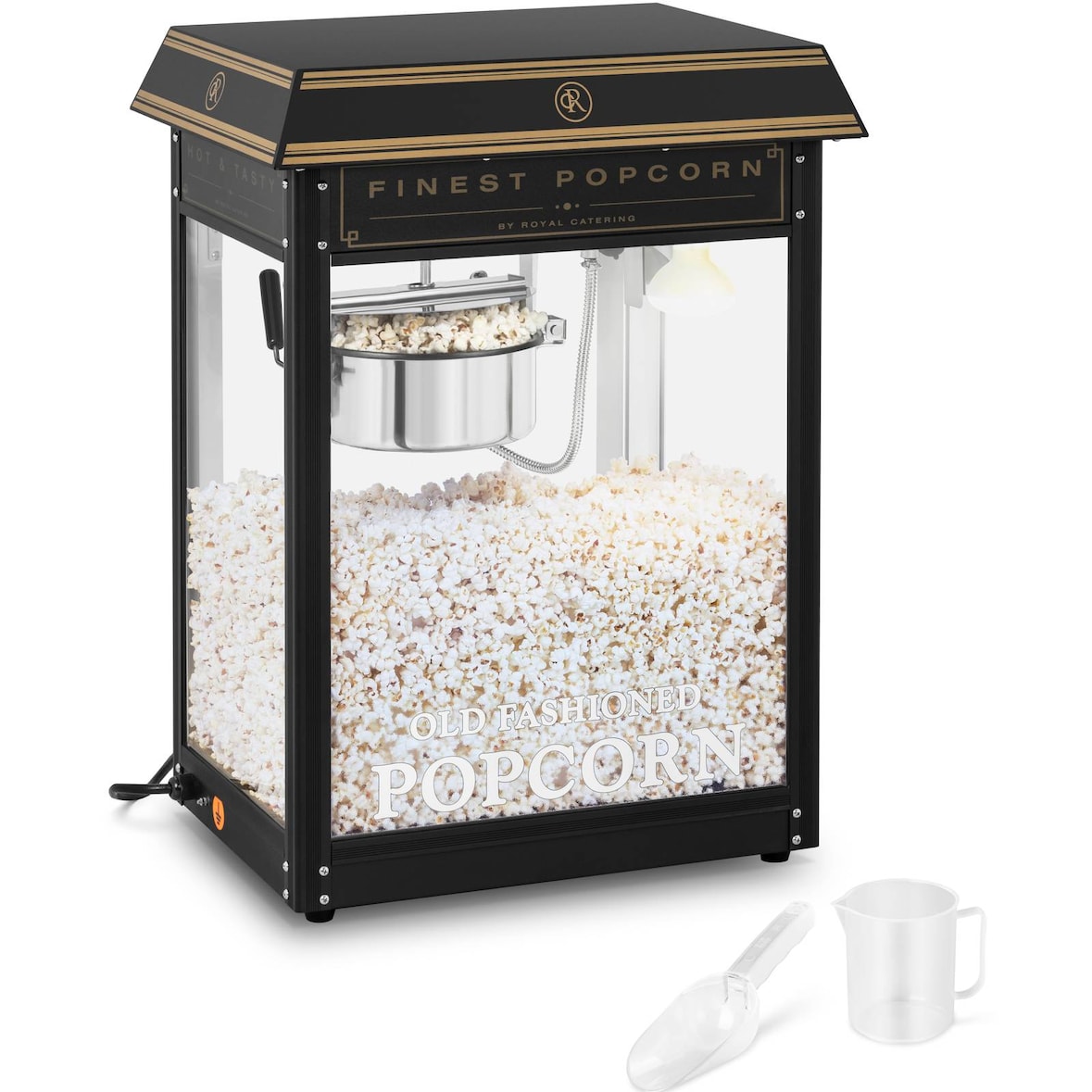 Royal Catering Popcornmaschine - 1500 W - 5 kg/h - schwarz & golden -