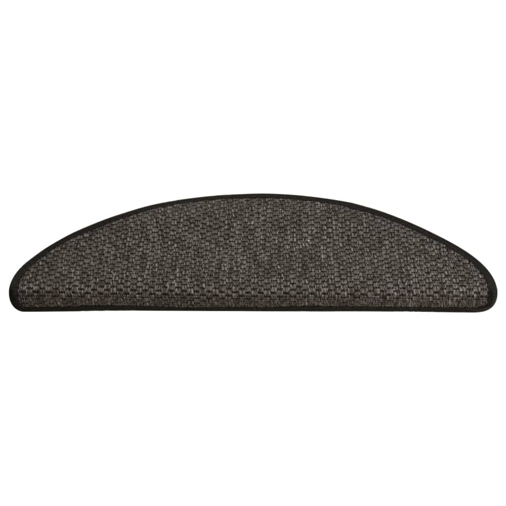 vidaXL Treppenmatten Selbstklebend Sisal 15 Stk. 65x21x4 cm Anthrazit
