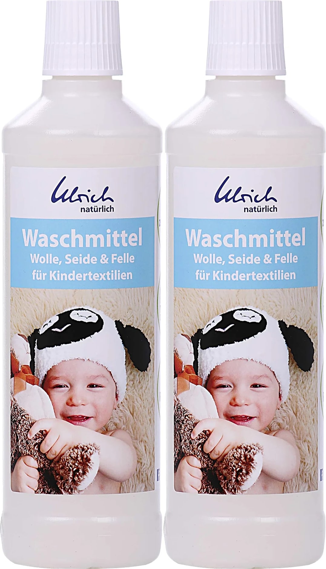 ULRICH natürlich Waschmittel für Kindertextilien 2 X 500 ml flüssig Wolle, Seide & Felle
