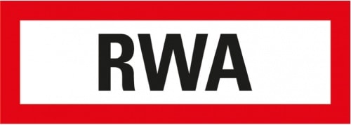 Dreifke® Feuerwehrzeichen RWA (Rauch- und Wärmeabzug), DIN 4066, Folie, 297x105mm