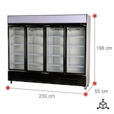thumbnail of Romux® Armario Expositor Refrigerado 1300 Litros 4 Puertas Ventilado con Tiro Forzado | Frigorifico Profesional para Bebidas en Hostelería