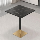 thumbnail of Gastronomiemöbel, Esstisch, Cafétisch, Sintersteinplatte, Metallbeine, Schwarz-Gold, quadratischer Tisch 60×60×75 cm /Y-HBJ-60F/