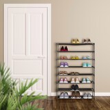thumbnail of Relaxdays Schuhregal, mit 8 Ebenen, Metall Schuhablage, Stoff Ablage, Schuhgestell für den Flur, Schuhständer, schwarz
