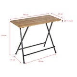 thumbnail of METRO PROFESSIONAL Mesa alta de bistrô, dobrável, aço/madeira de pinho, 140 x 60 cm, retangular, castanho