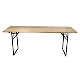 thumbnail of tavolo birreria, struttura ferro nero, piano in legno, misura 220x80 cm