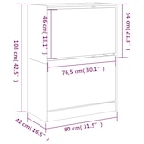 thumbnail of Helloshop26 - Schuhschrank Schuhaufbewahrung Möbel für Eingangsbereich/Flur/Wohnzimmer 2 Klappschubladen Sonomagrau 02_0021347