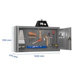 thumbnail of Werkzeugschrank hängend AMEGO | HxBxT 65x120x27,5cm | Metall | Abschließbar | Grau