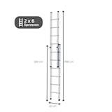 thumbnail of PROREGAL Sprossen-Schiebeleiter 2-teilig ohne Traverse 2x6 Sprossen