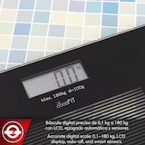 thumbnail of Magefesa Goodfit 1500 - Báscula Baño Negra, Pantalla 75x31mm, Sensor Alta Precisión, Batería de Litio, Base Antideslizante, Apagado Automático