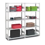 thumbnail of PROREGAL Fachbodenregal Stecksystem | Anbauregal | HxBxT 200x75x60cm | 5 Ebenen | Fachlast 240 kg | Einseitig nutzbar | Lichtgrau