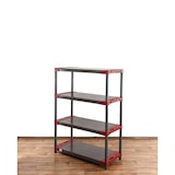 thumbnail of PROREGAL Kunststoffregal GREY BEAR Low, HxBxT 138x100x46cm, Fachlast 120kg, Grau-Rot Kunststoff-Regal Euro-Regal Stecksystem Lagerregal