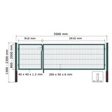 thumbnail of Gartentor Zauntor Einfahrtstor Stabmattenzaun Doppelflügel Grün 1200 x 3500 mm