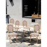 thumbnail of METRO PROFESSIONAL Mesa de comedor gastro, acero/piedra, aspecto mármol, Ø 60 cm x 74 cm, redonda, blanco