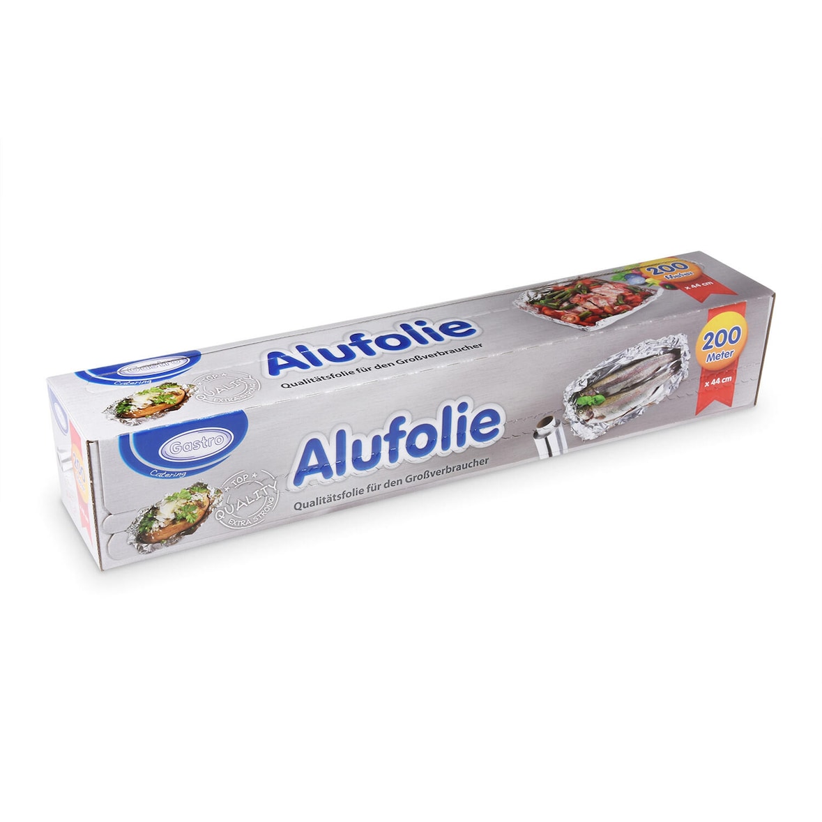 Alufolie in praktischer Spenderbox mit Abreiss-Schiene 44 cm x 200 m 11 my