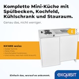 thumbnail of Exquisit Mini-Küche Pantry KK1085 weiss | Kühlschrank mit 76 l Nutzinhalt | Masse-Kochfeld | Edelstahl-Spüle | Spülschrank