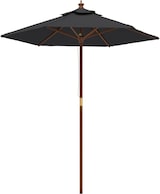 thumbnail of Ombrellone da giardino con palo in legno nero 196x231 cm modello Outdoor Phi Plus