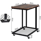 thumbnail of Helloshop26 - Tavolino laterale vintage in MDF marrone e metallo su ruote 19_0000119