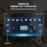 thumbnail of 6,5L Heißluftfritteuse 1700W - XL Airfryer mit Timer, Metall-Innenraum, 8 Programme, Digitaldisplay, Ohne Öl, mit Rezeptbuch, Spülmaschinenfest
