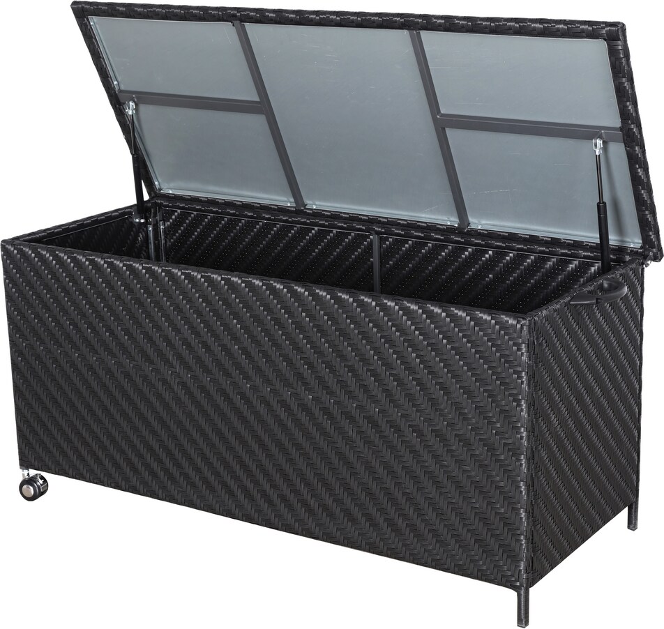 Tarrington House Baúl Jarama, acero / ratán de PE, 130 x 54 x 61 cm, negro