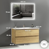 thumbnail of Alpenberger Waschbecken mit Unterschrank 100 cm Breit | Waschtisch mit Waschbeckenbeckenunterschrank | Badmöbel Set mit Led-Badspiegel mit Beleuchtung