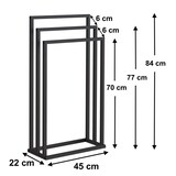 thumbnail of DanDiBo Handtuchhalter Stehend Schwarz Matt Metall KW449 3-armig Badetuchhalter mit 3 Handtuchstangen Badezimmer Badezimmermöbel Modern