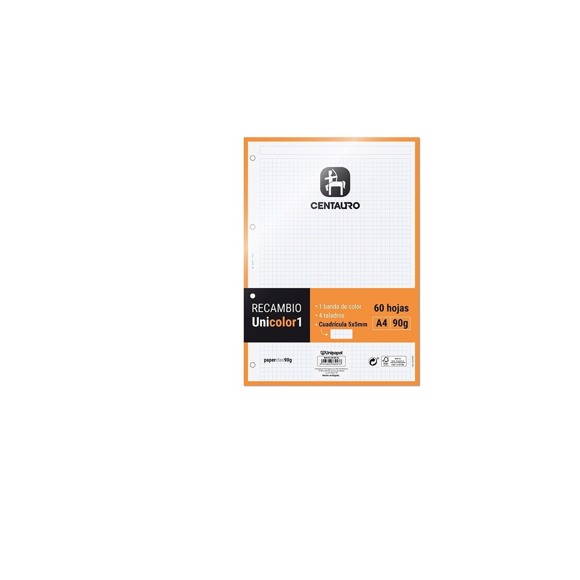 Recambio A4 60h 90g 5x5 UNI1 CENTAURO Naranja